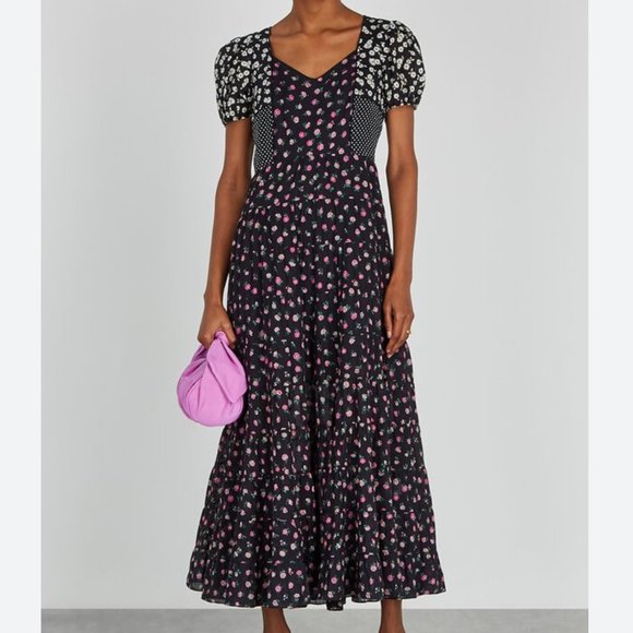 RIXO Tamara Tiered Floral-print Cotton-blend Maxi - Picture 1 of 7
